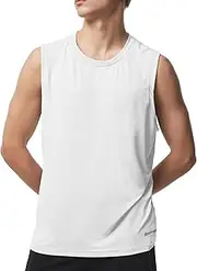 [Riverruns] Men's Sleeveless Tank Tops Quick Dry Workout Shirts for Gym Fitness Running Beach Swim