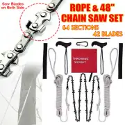 High Reach Tree Hand Rope Chain Saw Blades on Both Side Tool 48 Inch Portable