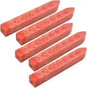 Orange Wax Sticks, 5Pcs, 9X1X1Cm, Sealing Wax for Postage Letter, Retro Vintage