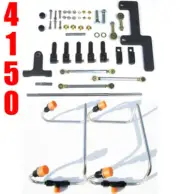 DUAL INLET 4150 MECH BLOWER FUEL LINES BLACK COLOR KIT HOLLEY LINKAGE COMBO