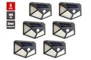 6pk 100 LED Solar Light Outdoor Garden Light Solar Motion Sensor Flood Light Security Wall Light Waterproof