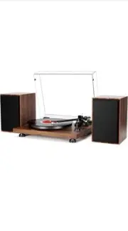 HiFi Turntable Bluetooth USB, Record Player with Speaker, Dual Compact Brown