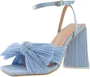 [ZIRIA] Shoes Bow tie silk retro fairy shoes High Heels Leisure Chunky Platform Sandals Woman