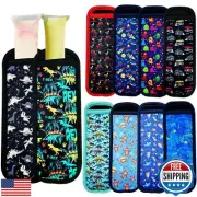 AMUSEPROFI 10 Pack Reusable Popsicle Holders Ice Pop Sleeves Anti freezing Ic
