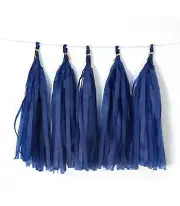 Royal Blue Tissue Paper Tassels Garland Banner Party Decor (20 DIY tassels-35cm)