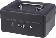 NAMOARLY Cash Box with Combination Lock Money Box Portable Cashier Safe for Convenience Stores Restaurants and Hotels S Black