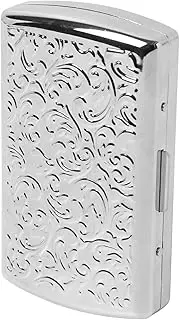 [HAPUTDY] Metal Cigarette Case Holds 10-12 Regular Size Cigarettes for 85mm Cigarette (Silver)