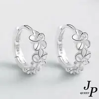 在飛比找momo購物網優惠-【Jpqueen】純白桃花小圈圈氣質韓風耳環(銀色)
