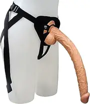 TangoDS Strap-on dildos, realistic penis 40 cm silicone strap-on dildos with strong suction cup, extra long XXL dildo, adjustable strap-on penis for women and men, sex toys(Flesh)