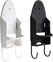 Iron Board Hanger, Wall Mounted Space Saving Iron Holder Rack with Hook, 29.4 x 13.3cm Ironing Board Storage Organizer for Hotel, Home (White)