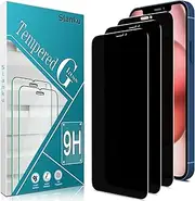 Slanku 3 Pack Privacy Screen Protector For iPhone 12 Pro Max Tempered Glass, Anti-Spy, 9H Hardness, Case Friendly, Bubble Free, Anti Scratch