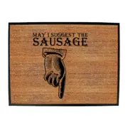 May Suggest The Sausage - Funny Novelty Doormat Man Cave Floor mat