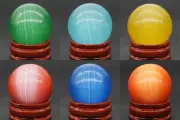 30MM Wholesale Lots Mix Stone Manmade Cat Eye Sphere Decor Ball / Stand