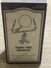 Hands Free Magnifier Magnifying Glass with Alligator Clips Black Finish New