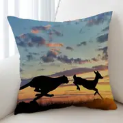 Wildlife Sunset Cheetah VS Impala Cushion Cover