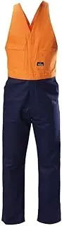 [Hard Yakka] Men's Foundations Hi-Visibility Two Tone Cotton Drill Action Back Overall