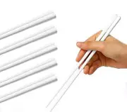 Ceramic Chopsticks Set of 5, Porcelain Chinese Chopsticks Easy To Clean, White