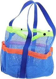[NULYLU] Beach Tote Bag Mesh Material Large Capacity Sandproof Waterproof for Beach Swimming Outdoor Activities