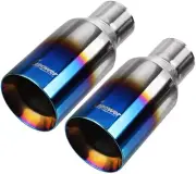 Upower 2.5 Inch Inlet 4 Inch Outlet Exhaust Tip 2 1/2" to 4" Blue Burnt