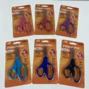 LOT x6 FISKARS Pointed Tip Safety Edge Blade Scissors for kids children school