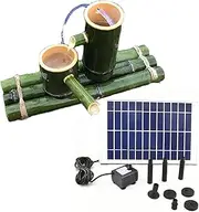 Water Features for The Garden,Bamboo Fountain,Solar Powered Fountain Pump,with Solar Power Panel and 5 Nozzle,Water Feature(80Cm) (40cm)