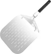 12 Inch Perforated Pizza Peel Long Handle Aluminum Pizza Paddle Lightweight Pizza Turner Outdoor Pizza Oven Accessory