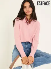 FatFace Mid Pink Selah Knitted Button Front Cardigan (E82135) | $129