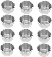 12pcs Metal Container Small Metal Tray Stainless Steel Container Condiment Sauce Cups Stainless Steel Sauce Cups Reusable Stainless Steel Cups Soybean Sushi Snack Dipping Cups Food (Color : Silver,
