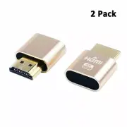 4K Display Emulator HDMI Dummy Plug Virtual Monitor Ghost Headless Adapter 2PCs
