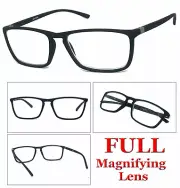 1 or 2 Pair Mens Fashion Rectangular Rubberized Frame Full Lens Reading Glasses