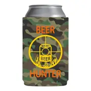 Beer Hunter Funny Beer Coozie Funny gag gift hunting fishing gift present CAMO