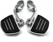 1.25" Motorcycle Highway Pegs, Adjustable Bracket Foot Pegs for Motorcycle with 1-1/4" Engine Guard/Crash Bar, Motorcycle Foot Pegs Foot Rest Fit for Touring Road King Street Glide