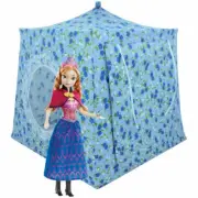 Light Blue, Flower Print Toy Play Pop Up Camping Tent, 2 Sleeping Bags, Handmade