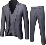 [Generic] Men's Formal Prom Blazer Pants Vest Set Male Suit One Button Slim Fit Tuxedo Formal Wedding Prom Tuxedo Suits