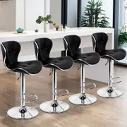 4x ALFORDSON Bar Stools Triangle Motif Black