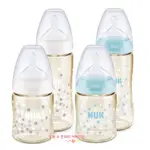 德國NUK 寬口徑 PPSU感溫奶瓶 (150ML/300ML)(灰/藍)