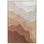Urban Style Brushmarks Oil Painting Textured Ochre Ripples