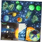 Glow in The Dark Stars and Planets, Bright Solar System Wall Stickers Astronaut