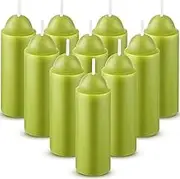 Dunkive 15 Pcs 15h Green Scented Candle for Candle Lanterns, Emergency & Outdoor Use, Spa/Relaxation & Holiday Decor, Smokeless, Long Lasting Scent
