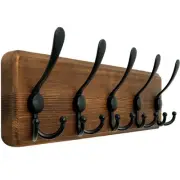 Rustic Coat Rack Wall Mount,Coat Hooks Wall Mounted,16" Hole to Hole,Wood Coa...