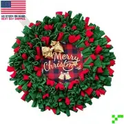 Christmas Wreath Dog Snuffle Mat Washable Nosework Play Sniffing Training Toy