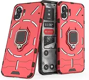 Case for Nothing Phone 2,Hybrid Heavy Duty Protection Shockproof Defender Kickstand Armor Case Cover,Red