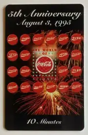 Coca-Cola 5th Anniversary 1995 World of Coke Phone Card Set #2476 of 2500
