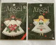 Clothespin Angel Ornaments Counted Cross Stitch Kits Lot Of 2 NEW