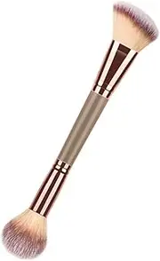 ZXUY Double-Ended Makeup Brush,Face Makeup Brush Foundation Blush Brushes Kabuki Magic High-Density Brush Multifunctional Base Makeup Brush Tool (Rose Gold)