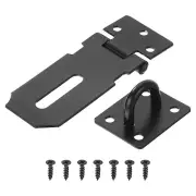 3 Inch Stainless Steel Door Locks Hasp Latch Hinge Lock with Screws, Black