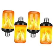 LED Flame Effect Fire Light Bulb, Upgraded 4 Modes Flickering Black-4 Pack