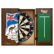 Tex Darts Titan Dart Board + Sports Bar Australian Coat of Arms Cabinet + Darts