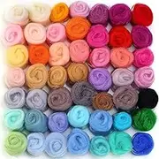 50 Colors Fibre Wool Yarn Roving for Needle Felting Hand Spinning DIY Craft Materials