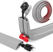 Outdoor Cable Duct, 4 cm x 3 m, Easy to Cut, Self-Adhesive PVC Flexibility, Cable Duct, Anthracite, Outdoor for All Power Cords Home, Office, School, Warehouse (Grey)